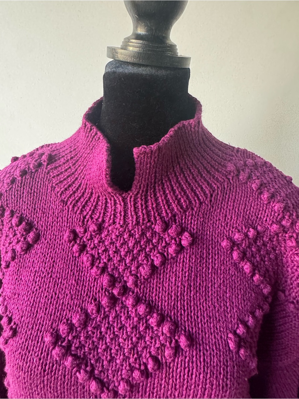 Vintage Mock Neck Sweater - Deep Plum - Picture 5 of 11